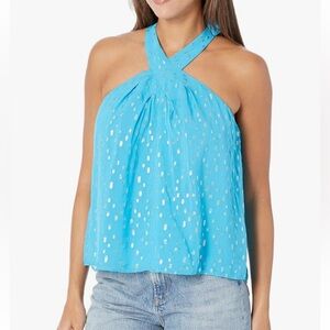NWT Lilly Pulitzer Rori Halter Top — Cumulus Blue S